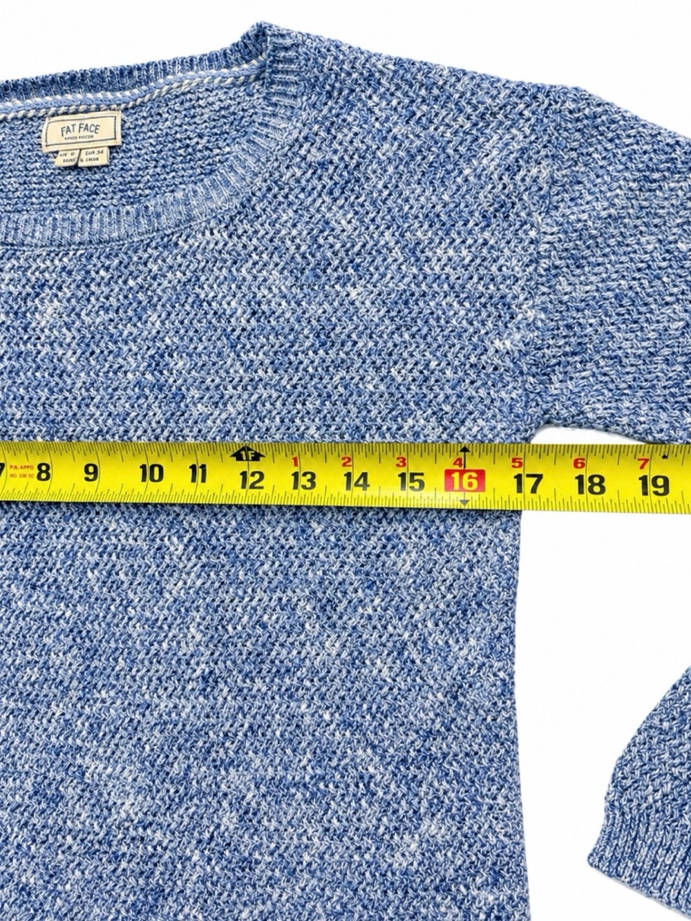 FatFace Blue Marl Knit Sweater Women’s Size 2  Cotton Blend XS - Picture 8 of 11